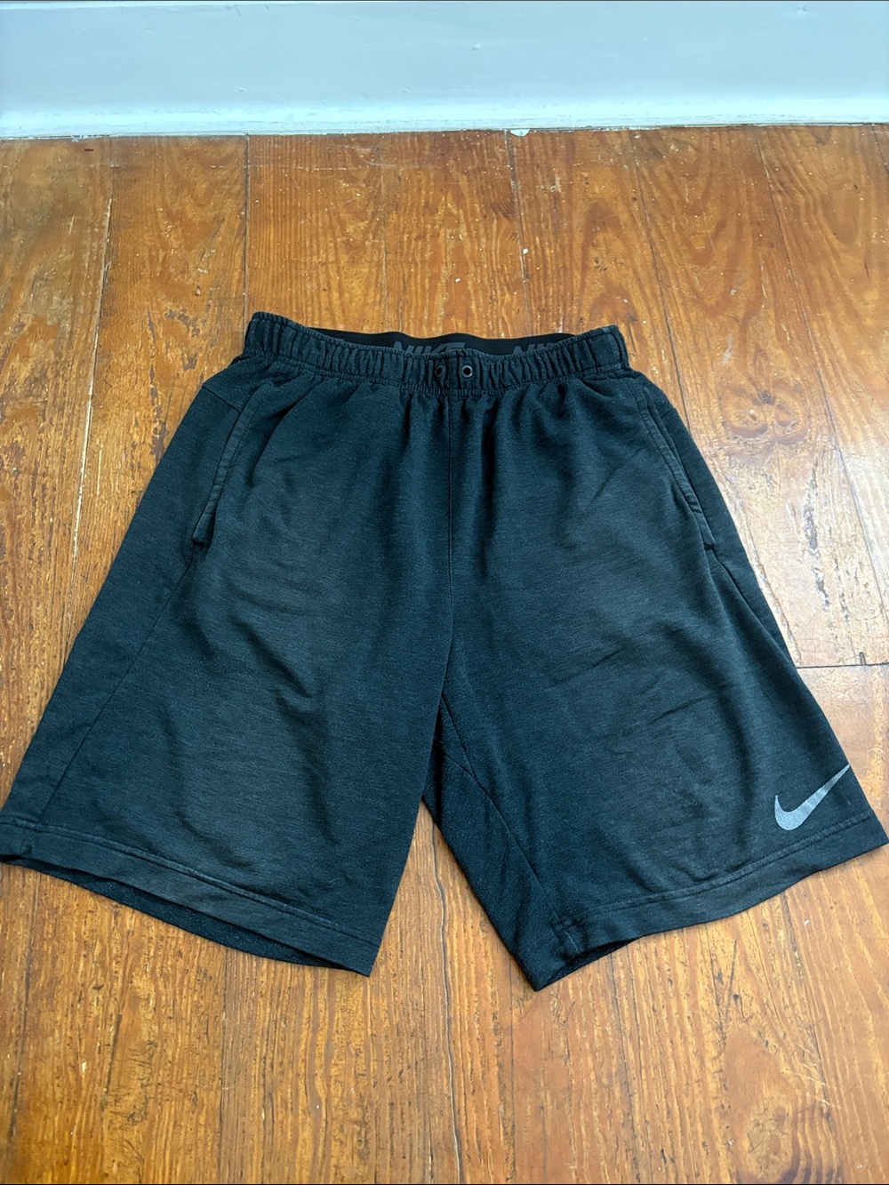 Nike Men’s Charcoal Dri-Fit Athletic Training Shorts with Reflective Swoosh